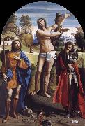 Giovanni Battista Ortolano Saint Sebastian with Saints Roch and Demetrius china oil painting reproduction